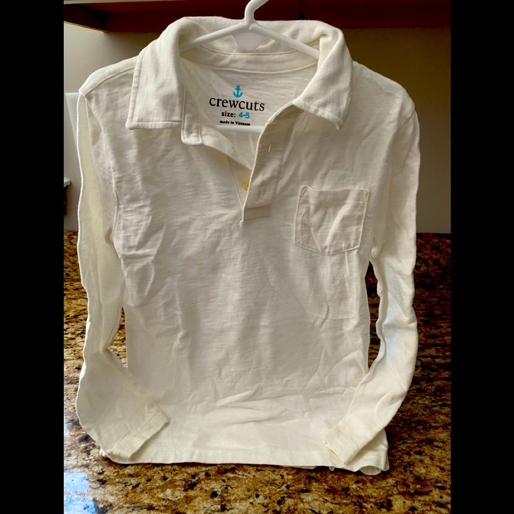 Boys crewcuts white polo shirt